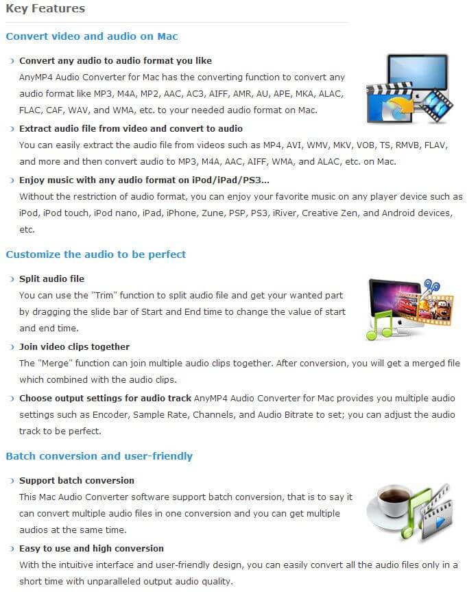 AnyMP4 Audio Converter for Mac Feature